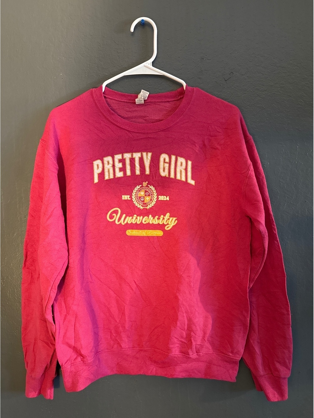 Jerzees Nublend Pretty Girl University Pink Sweatshirt Size S